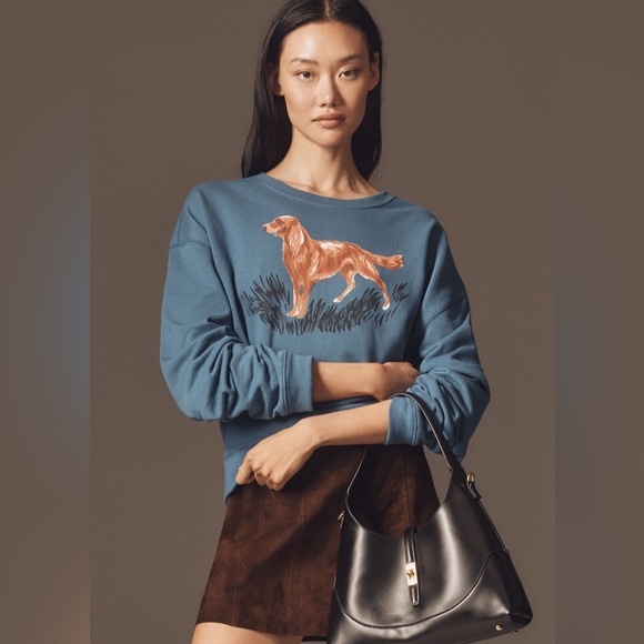 NWT Anthropologie Maeve Graphic Dog Sweater Size 1X - Picture 3 of 4